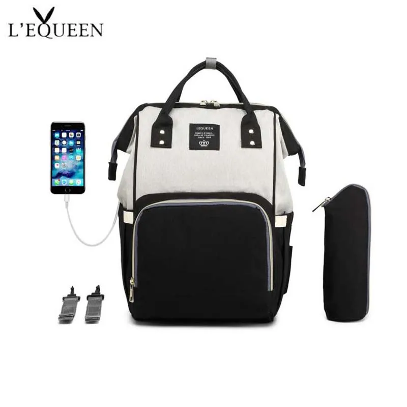 LEQUEEN Мода USB Мама подгузник для беременных сумка большой уход дорожный рюкзак