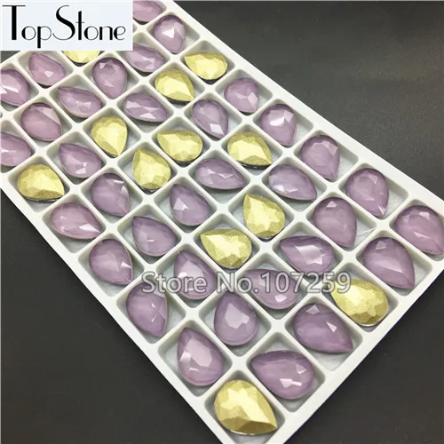 violet TopStone мокко стеклянный кристалл в форме слезы причудливый Камень 10x14 мм 13x18 мм 20x30 ММ Pointback Drop Стразы разных цветов - Цвет: violet