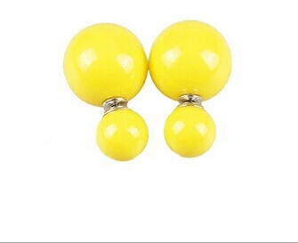 Конфеты пирсинг себе свадебное Серьги-гвоздики Brincos Perle Pendientes Boucles двойной Серьги с жемчугом Pendiente для женщин - Окраска металла: yellow