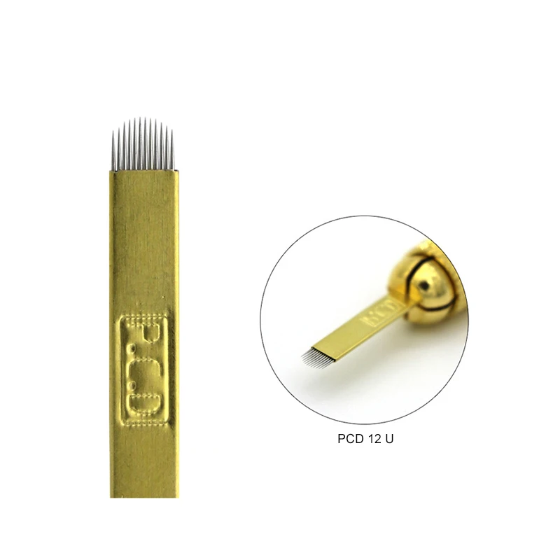 Жесткий PCD иглы для татуажа Перманентный макияж ручная тату бровей изогнутое