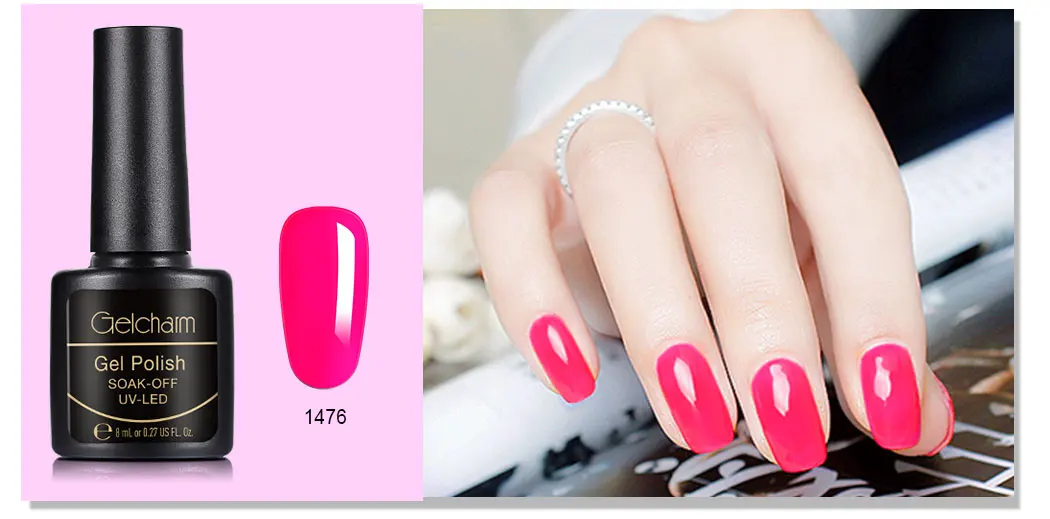 8ml Pure Color Nail Polish Soak Off Semi Perment UV LED Glue Nail Polish Lucky Lacquer Top Base Primer Hybrid Stamping Paint