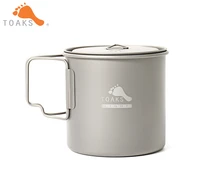 toaks pot 650 l pure titanium cup ultralight version 0 3mm outdoor mug with lid and foldable handle camping cookware 650ml 80g