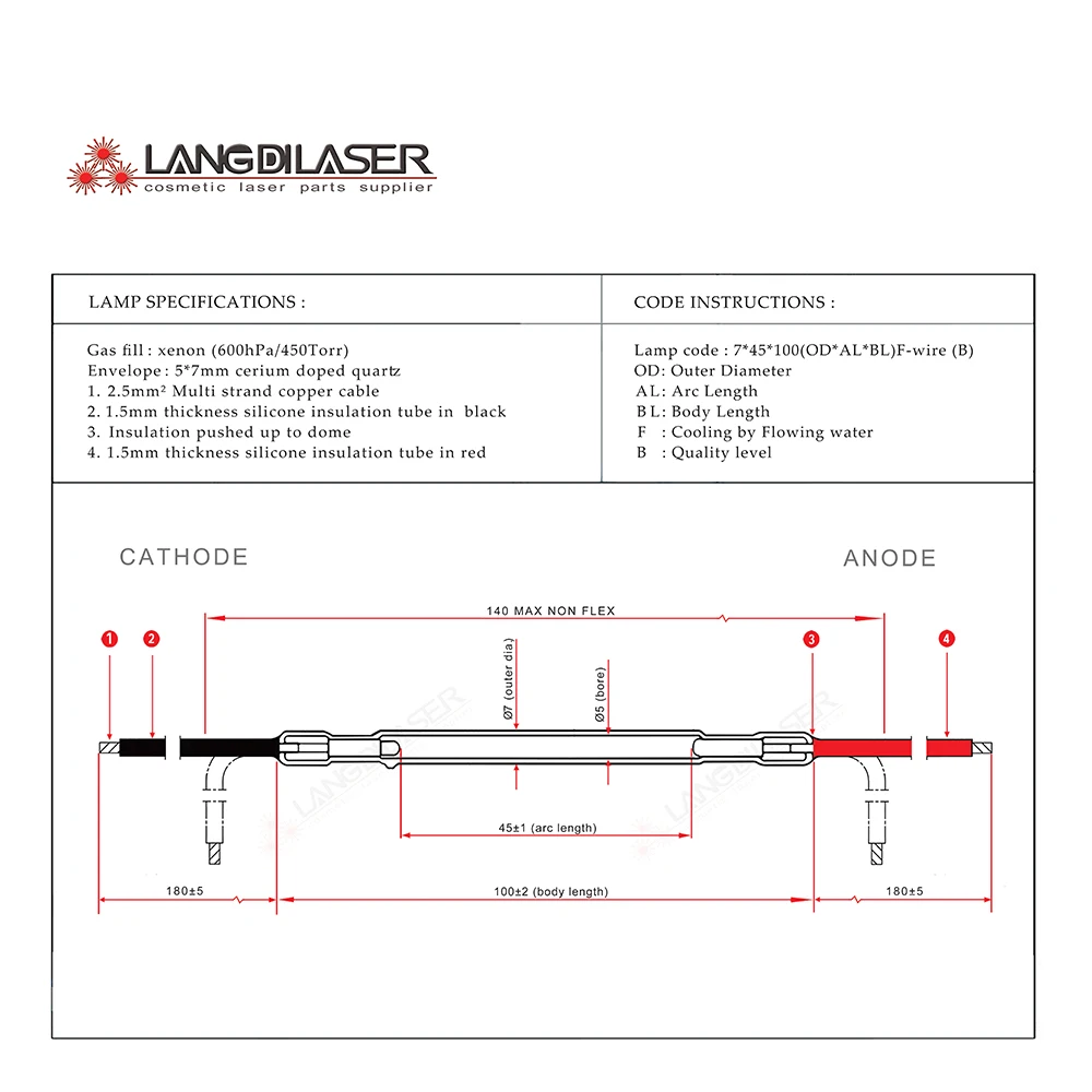 Opt shr dpl Лазерная лампа: 7*45 * 100F провод (заказ 3 шт.) лампа для Spiritlaser лазер VCA