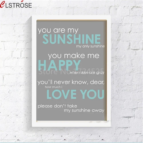 CLSTROSE Sunshine Цитата Современная Картина на холсте большие принты You Are My постер