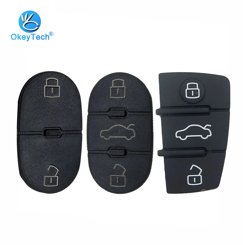 

OkeyTech for Audi Key Pad 2/3 Button Replacement Remote Key Shell Fob Cover Case Repair Pads For Audi A3 A4 A5 A6 A8 Q5 Q7 TT