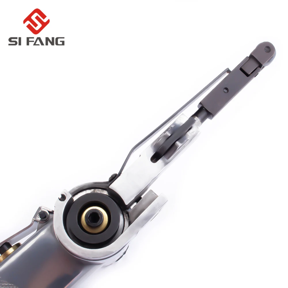 

Air Belt Sander Grinder with 3Pcs Belts (#60,#80,#120) For Polishing Plastic, Aluminium, Iron, Steel and Metal 3/8'' x 13''