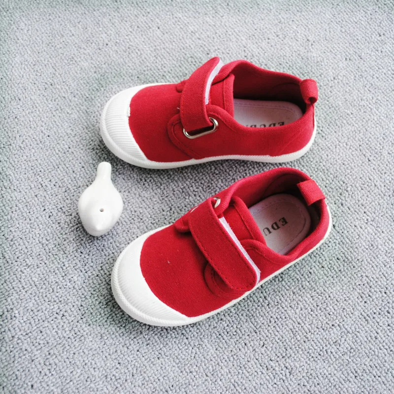Baby Canvas Shoes Girls Kids Solid Color Children Flats Moccasins Boys Tenis Infantil Hook Loop Toddler | Детская одежда и обувь