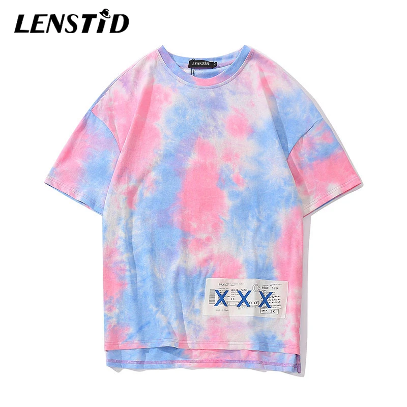 LENSTID 2Pac Тупак Шакур печати Tie Dye футболки хип хоп Повседневное короткий рукав топы