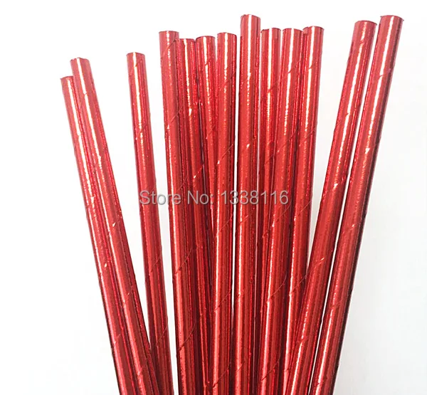 25 шт. однотонные бумажные соломинки из фольги | Дом и сад