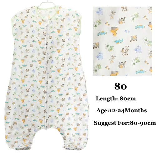 Muslin Cotton Baby Thin Slumber Sleeping Bag Cotton toddle Sleep Sack Cute Cartoon Sleep Bag children Kick Quilt