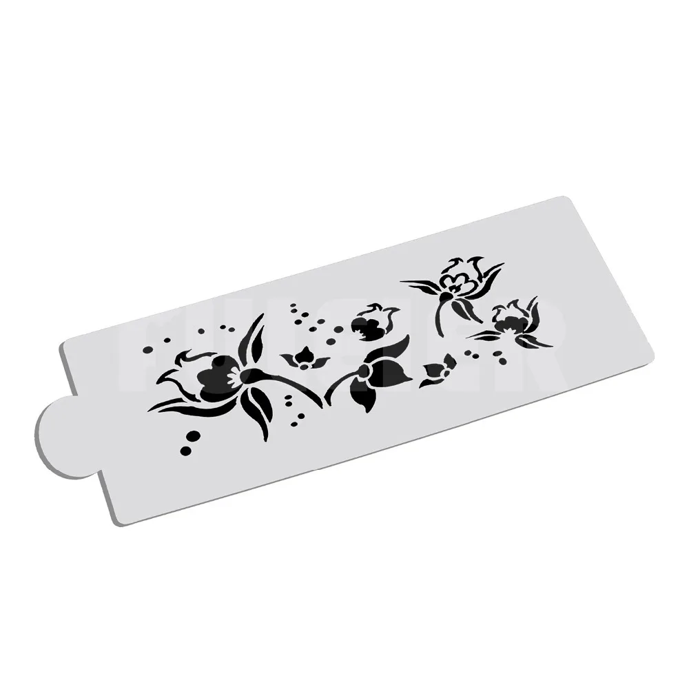 Cake decoration tools 2pcs/set Flower shape cake stencil Food grade PET Pattern Printing design fondant | Дом и сад