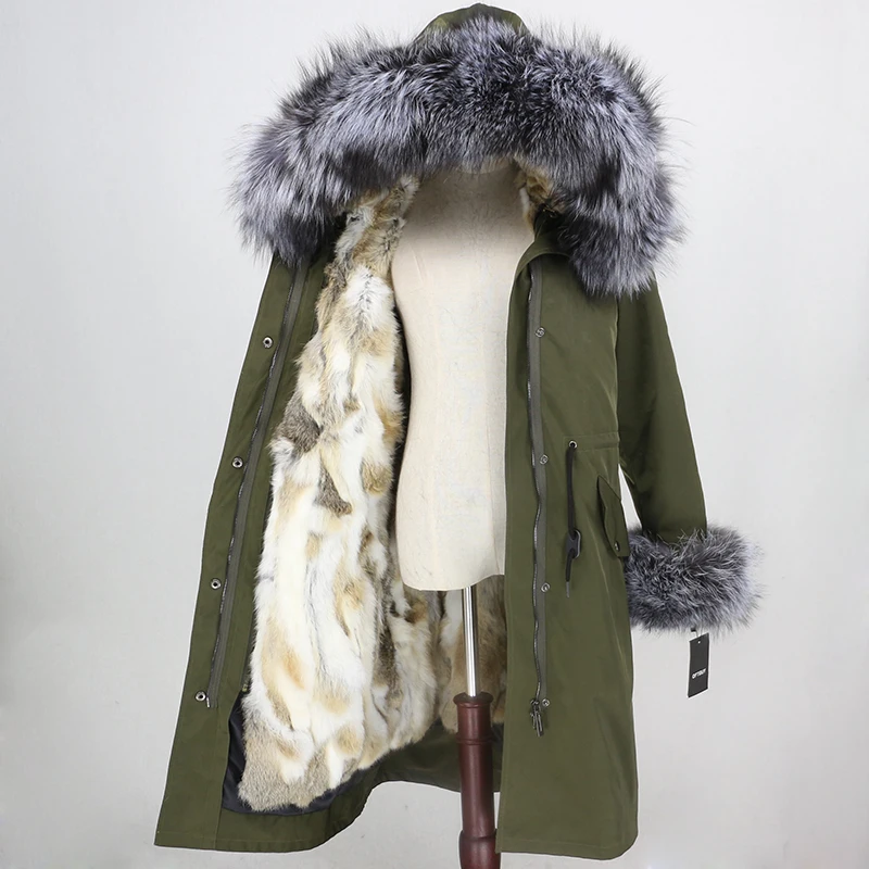 OFTBUY X-long Parka водонепроницаемое пальто натуральный мех зимняя куртка женская натуральный Лисий мех воротник капюшон манжеты подкладка из натурального кроличьего меха Повседневная