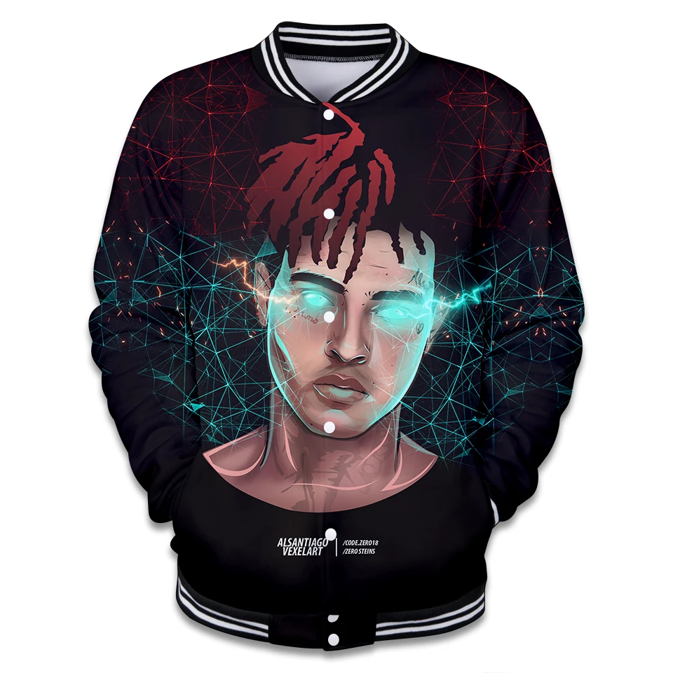 Бейсбольная куртка Xxxtentacion 3D мужская бомбер Rip xxxtentacion свитер рэпер Jahseh Dwayne Onfroy