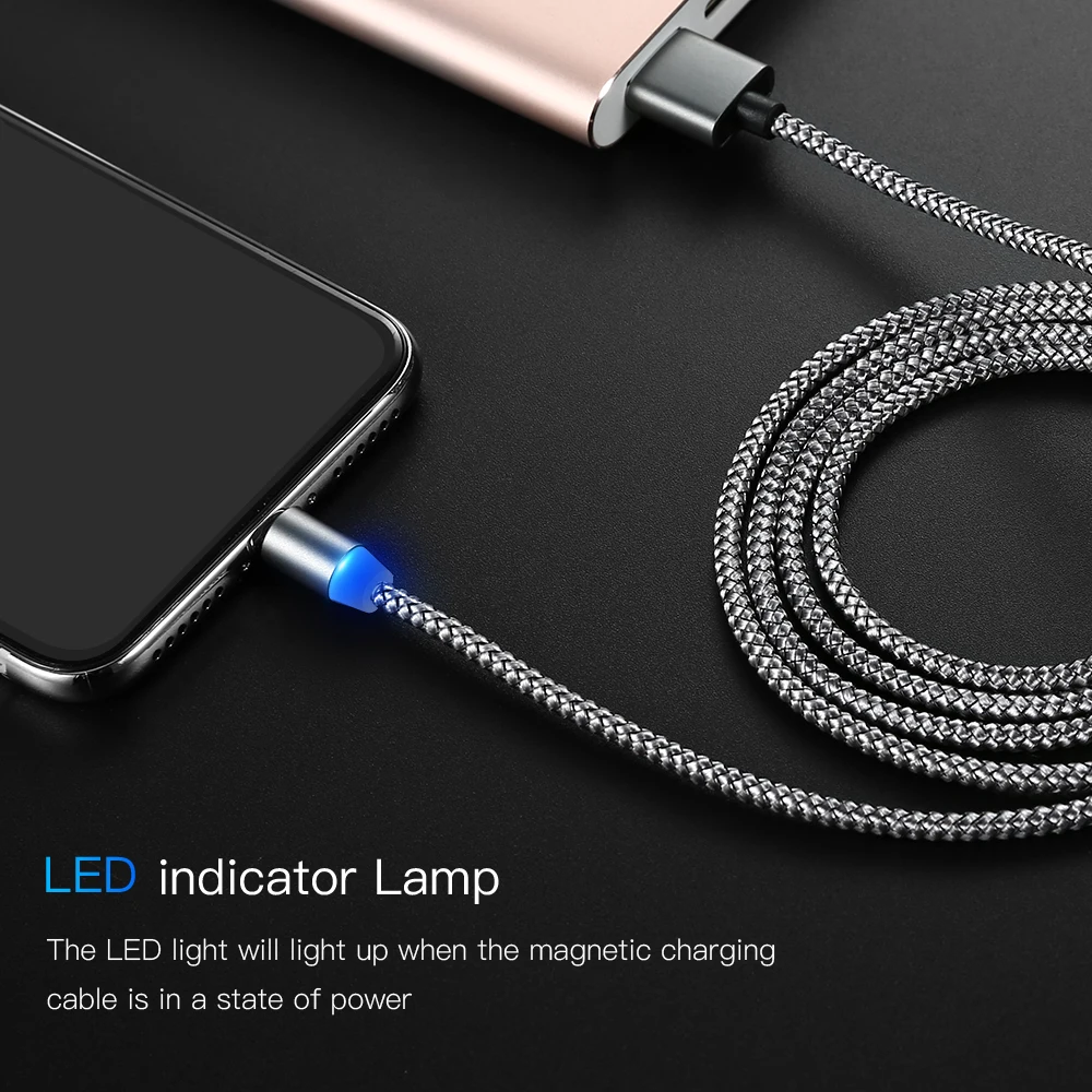 Магнитный USB-кабель R-Line1 светодиодный для Samsung Xiaomi Huawei LG | Мобильные телефоны и
