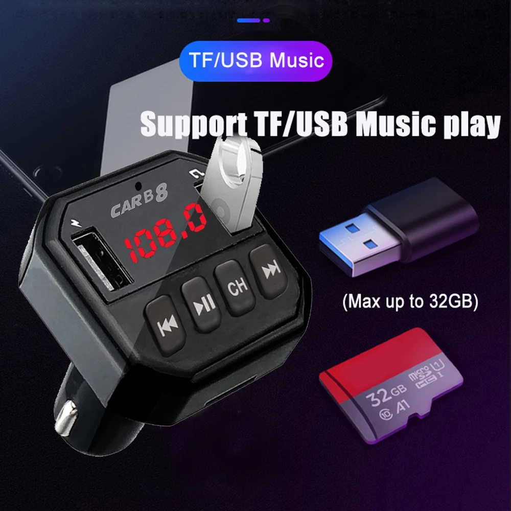 Автомобильный MP3 плеер Bluetooth Fm передатчик зарядное устройство для сигарет