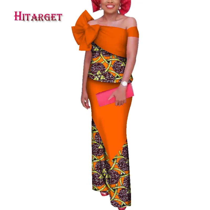 

Summer skirt african suit dashiki women traditional bazin print plus size african dashiki dresses for women suit 2 piecesWY3549