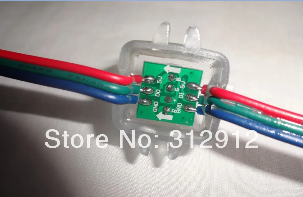 50 шт. DC5V вход WS2811 Светодиодный пиксельный свет с RGB-зеленый-синий провод IP68 оценка