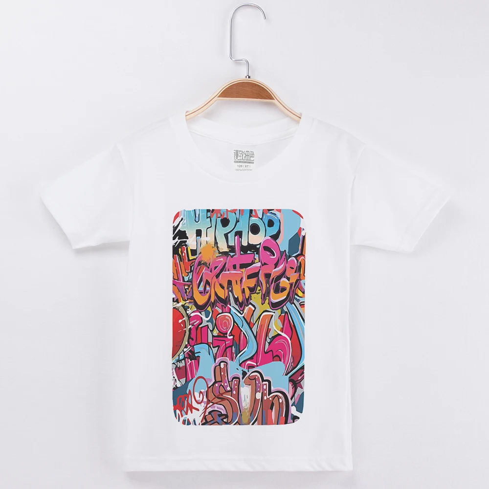 

Hip Hop T Shirt Creative Letter Printed Hot Sale Children Clothing Boy Tshirt White Kids Tee Shirts Fashion Cotton Funny T-Shirt