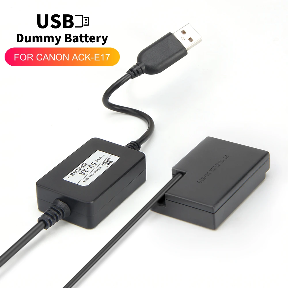 Адаптер питания для Canon EOS 750D 760D 77D 800D 200D Rebel SL2 Kiss X8i T6i T6S с USB кабелем зарядным
