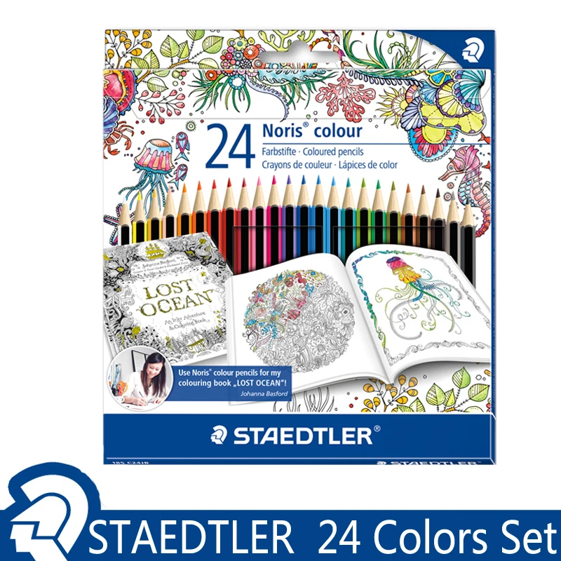 Немецкие цветные карандаши Lost Океанский 24 цвета для рисования школьные