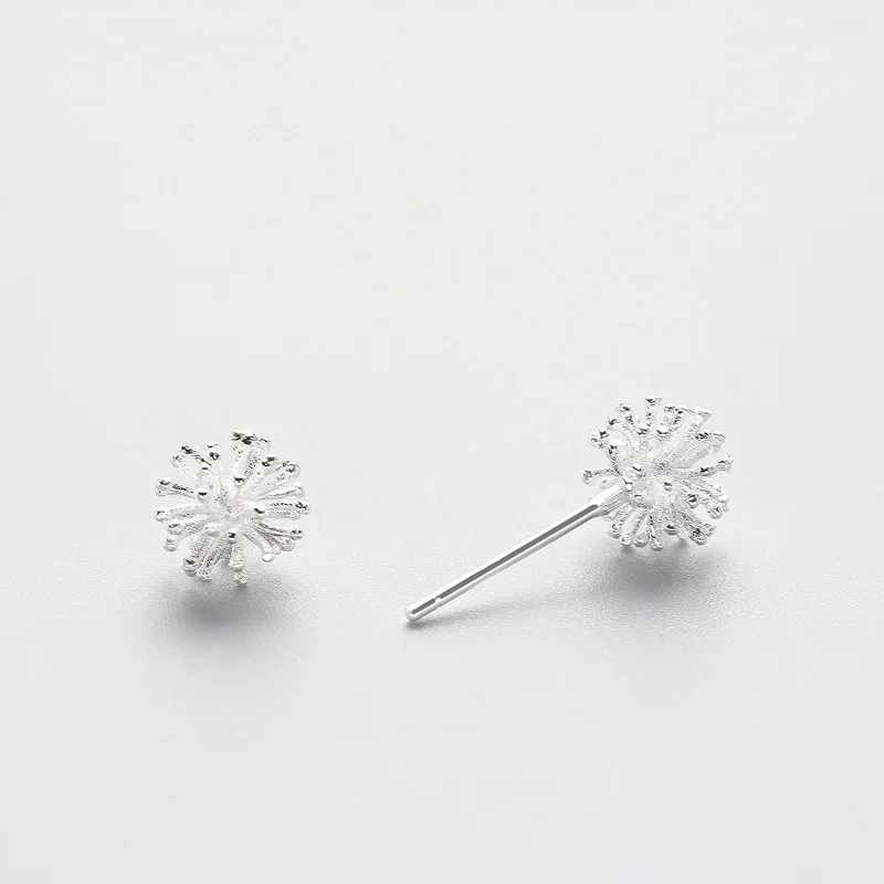 INZATT, классические трендовые серьги-гвоздики в виде одуванчика, настоящее 925 пробы, серебро, белый цвет, милые женские ювелирные изделия, милые романтические аксессуары, подарок
