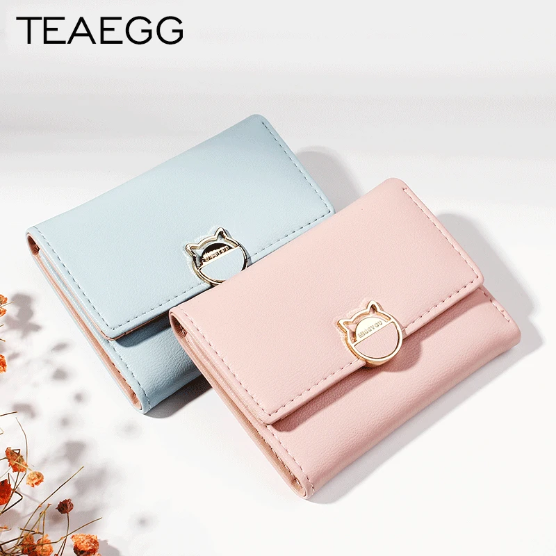 TEAEGG тонкий мини кошелек в Корейском стиле с милым котом из искусственной кожи