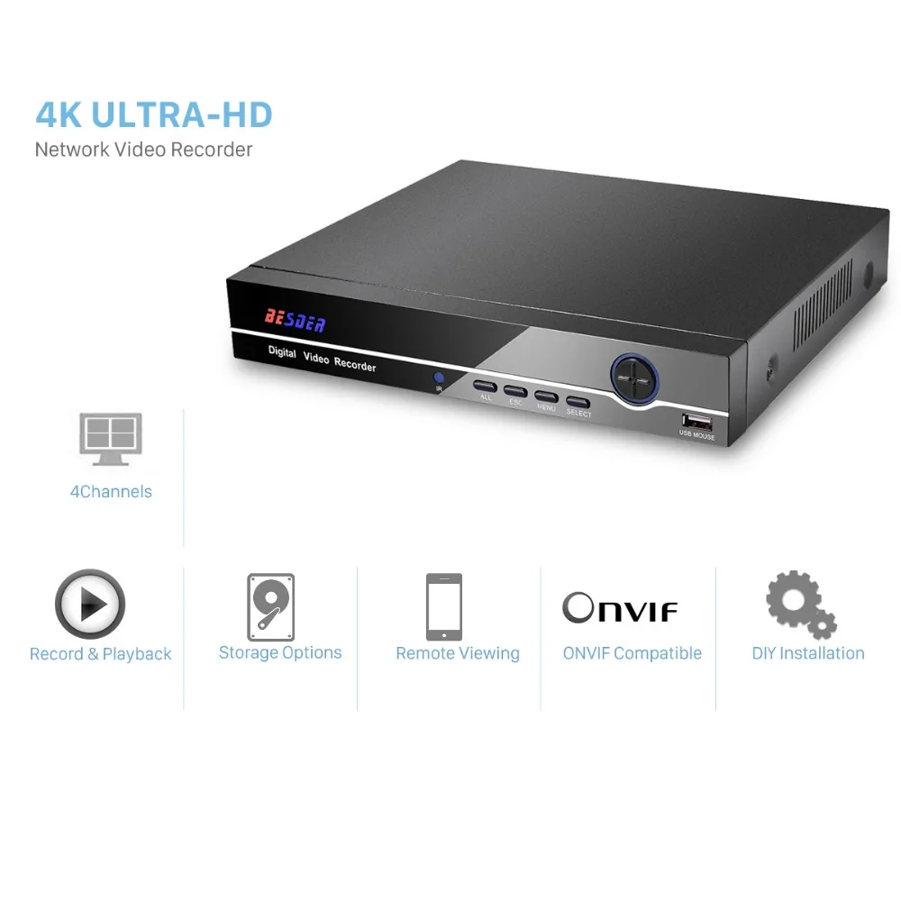 Скидка Видеорегистратор BESDER, 8 каналов, 8 каналов, 4 МП, 4 канала, 5 МП, POE, NVR IEE802.3af, Ip-камеры с питанием по PoE