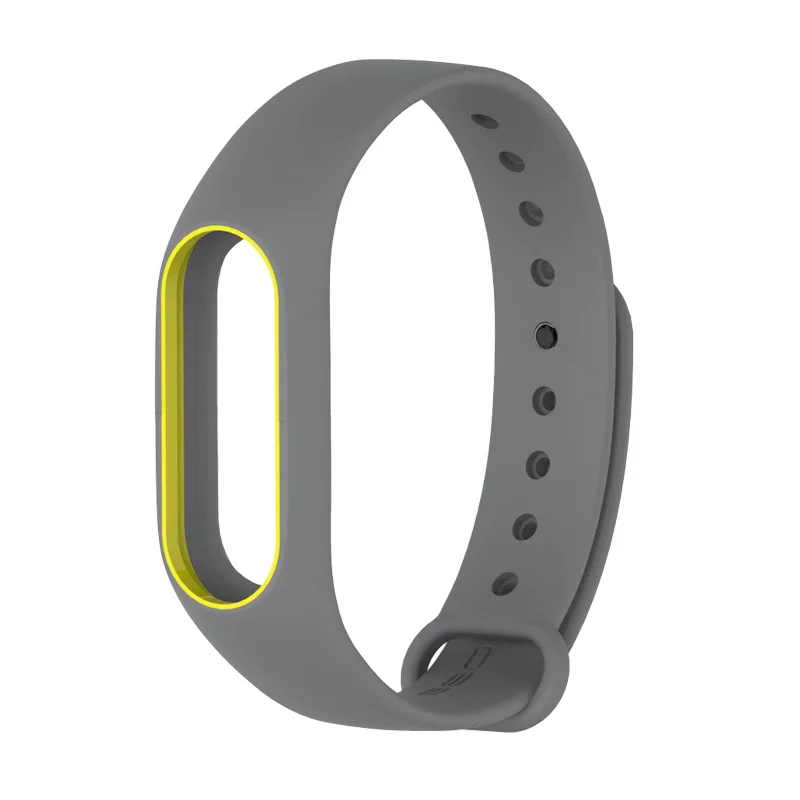 Mi jobs mi Band 2 ремешок силиконовый браслет mi band аксессуары для смарт-браслета браслет xio mi Band Черный для Xiaomi mi band 2 - Цвет: gray yellow