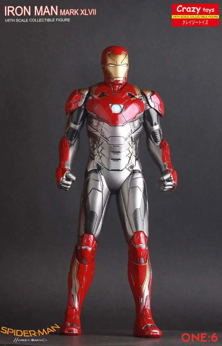 Сумасшедшие игрушки Marvel Мстители со знаком Железного человека XLVII Mk47 1/6 масштаб