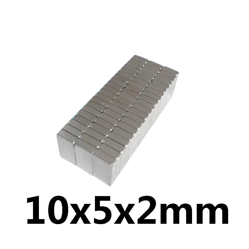 50pcsN35 прямоугольные магниты f 10x5x2 мм супер сильный неодимовый магнит 10*5*2 10 x 5 2