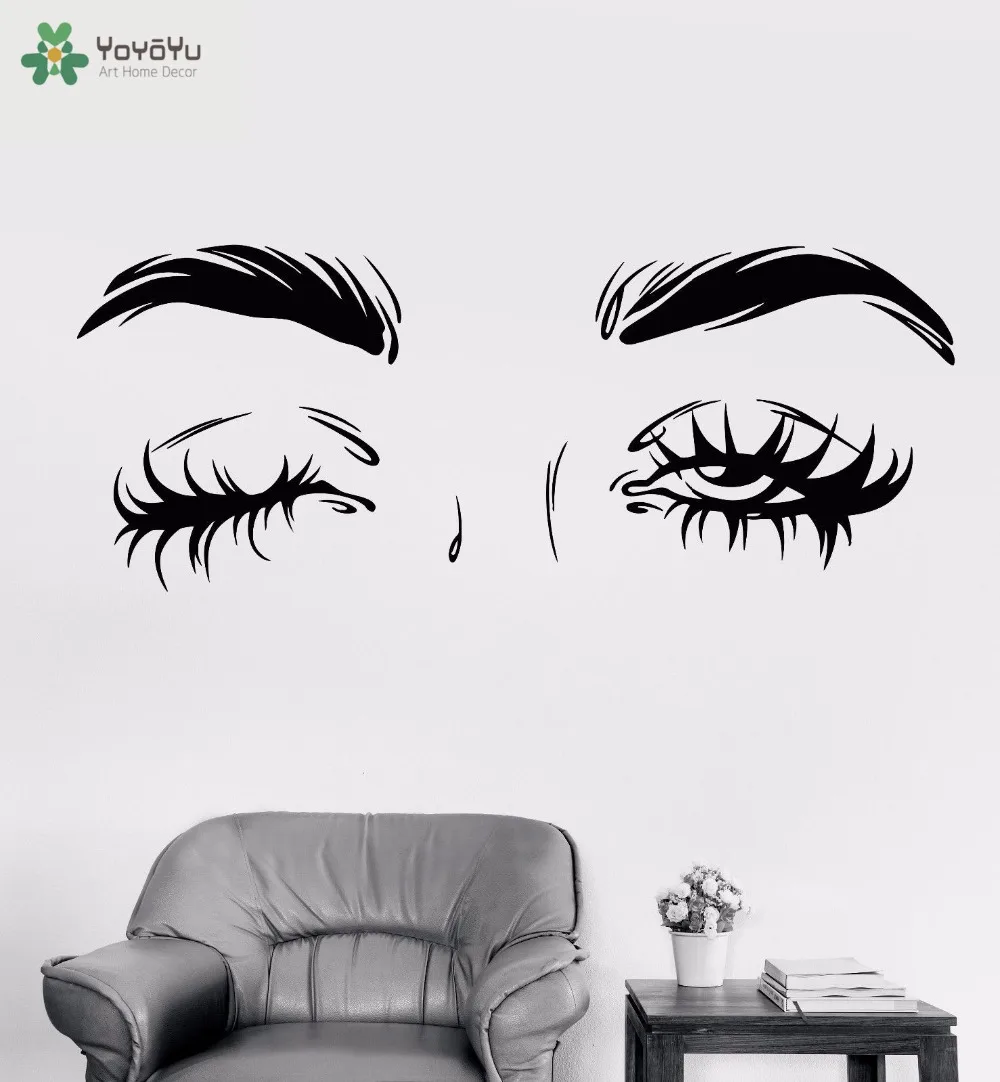 

YOYOYU Wall Decal Fashion Sexy Eyes Vinyl Wall Stickers Girls Beauty Salon Art Mural Removable Decor Interior Accessories SY881