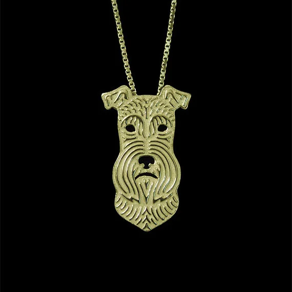Miniature schnauzer pendant necklace women gold silver plated Simple abstract animal jewelry | Украшения и аксессуары