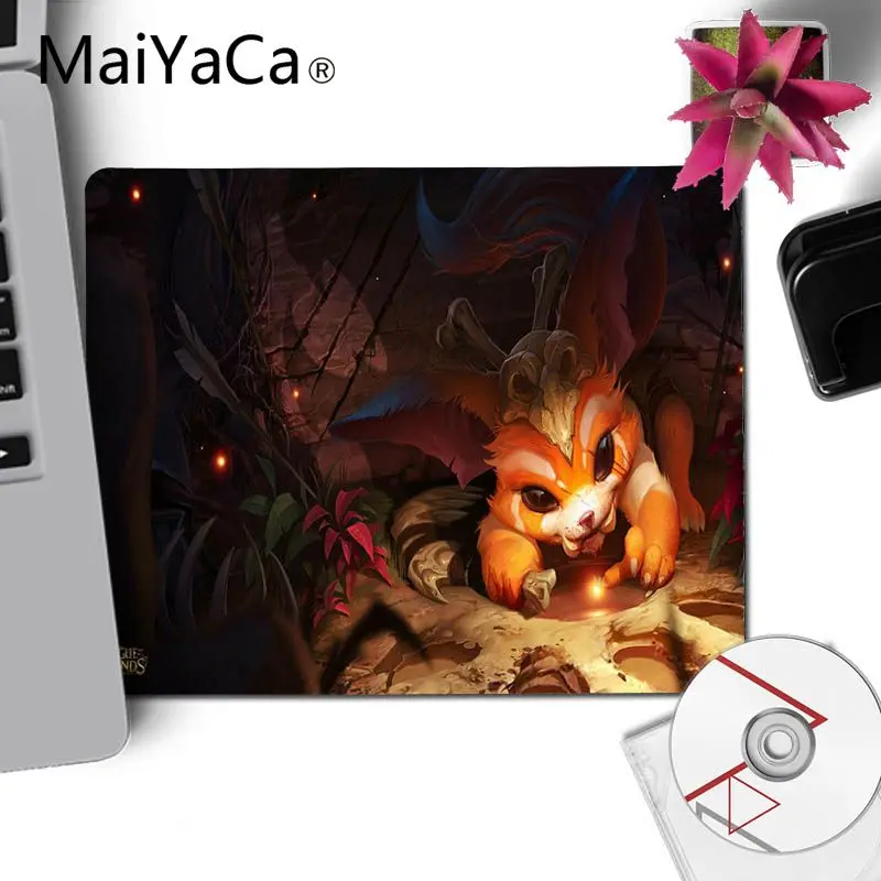 Новое поступление резиновая мышь MaiYaCa league of legends gnar прочный Настольный коврик для
