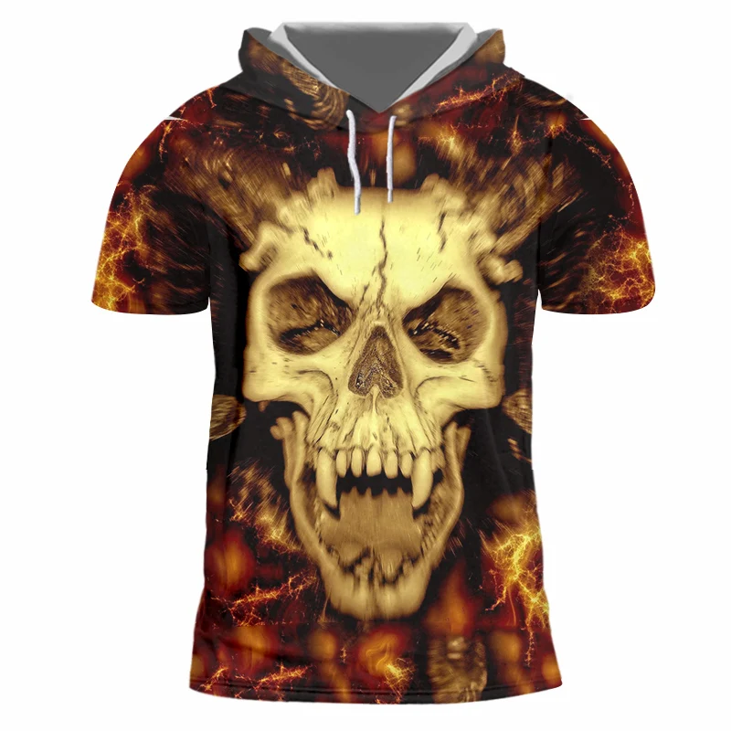 Футболка с капюшоном OGKB летняя футболка в стиле хип-хоп коротким рукавом и