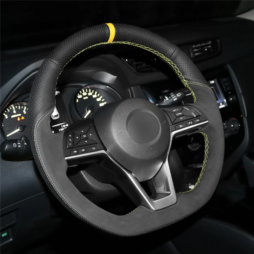 Черная натуральная кожа черная замша для Nissan Qashqai X Trail Leaf Juke Micra Серена 2017 2020