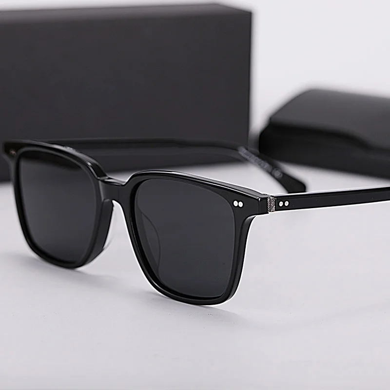 Black Gray Винтажные Солнцезащитные очки OV5316, солнцезащитные очки для вождения, поляризованные квадратные очки, Брендовые мужские/женские очки - Цвет линз: Black Gray