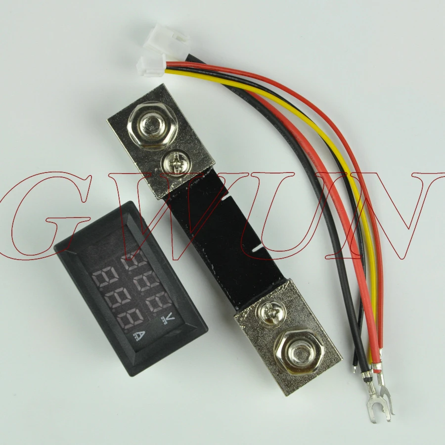 GWUNW BY32A 0 200 в 100A DC Цифровой амперметр напряжения измеритель тока Вольтметр двойной
