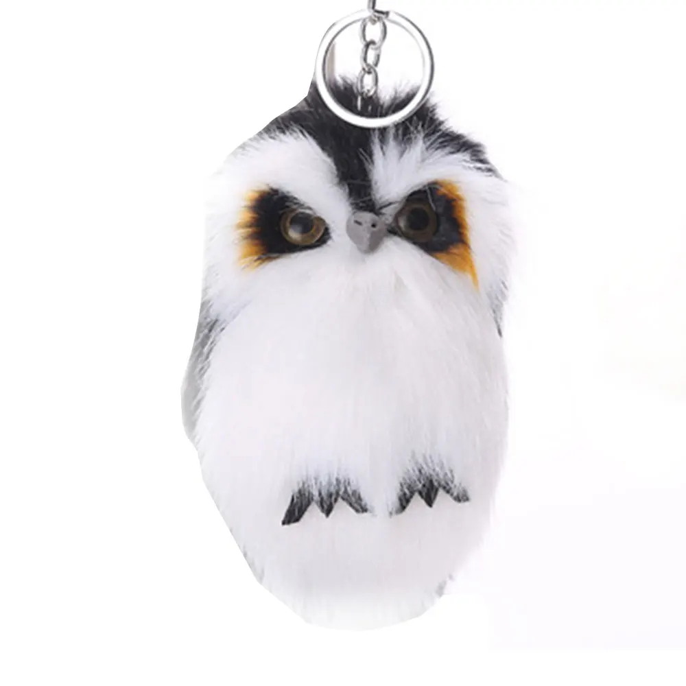 Imitation Rabbit Hair Key Ring Owl Pendant Ball Cute Animal Fur Bag Keychain | Украшения и аксессуары