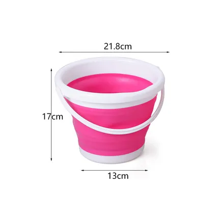 3L Pink 1 шт. креативное практичное портативное складное ведро для мытья автомобиля, толстое Силиконовое приспособление для кемпинга, рыбалки 3/5/10L - Цвет: 3L Pink