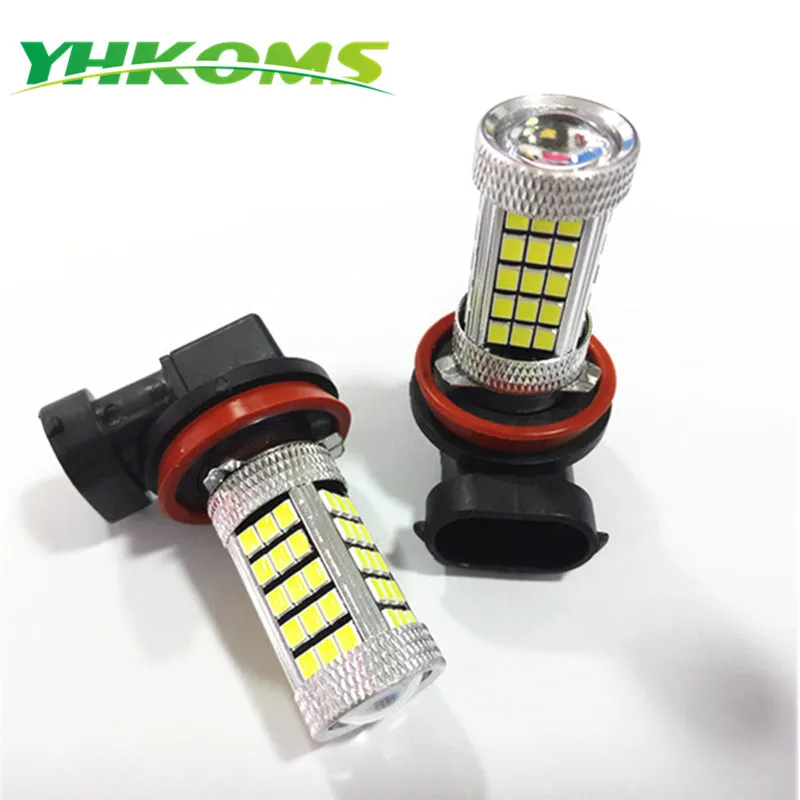 YHKOMS H11 Противотуманные фары светодиодные лампы 50 Вт яркие SMD чипы 2835 H8 H9 лампа с