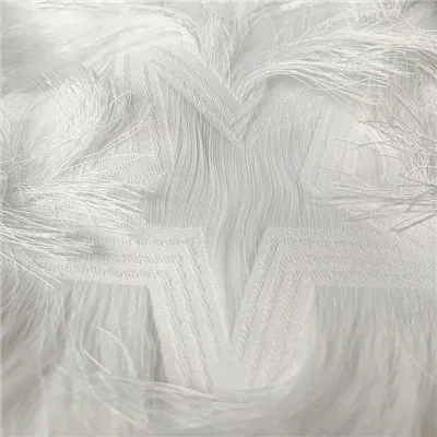 

Exquisite cut flower three-dimensional feather tassel fabric Perspective texture mesh fashion fabric HG05