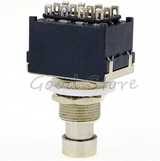 1 шт. 12 мм 12Pin пайка 4PDT фиксирующий Металлический ножной переключатель для