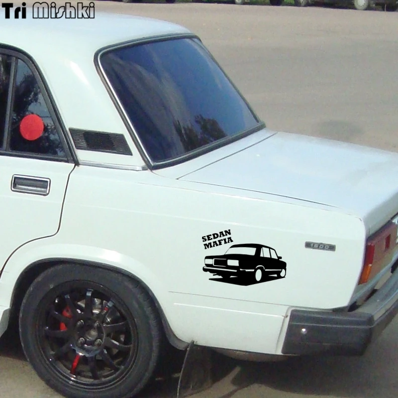Tri Mishki HZX006 12.7*20cm sedan mafia for vaz lada 2107 car sticker auto vinyl decal reflective |
