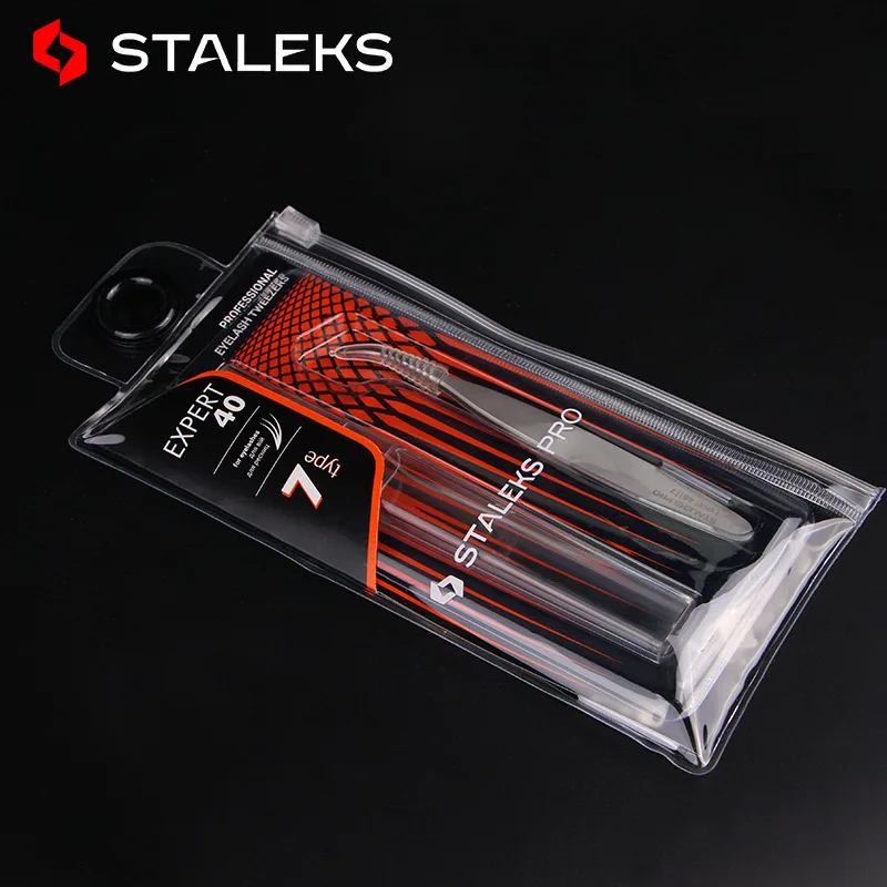STALEKS PRO 40 7 Пинцет наращивание ресниц цветение эфирные антистатические щипчики