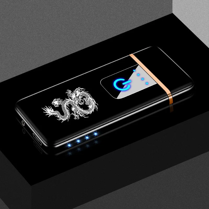 Чистая красная ветрозащитная сенсорная боковая лампа USB зарядка зажигалка чтобы
