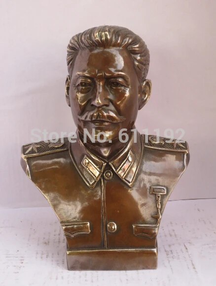 

Folk art hand-carved copper Stalin Busts sculpture/statue Metal crafts,Antique Holiday decoration Gift