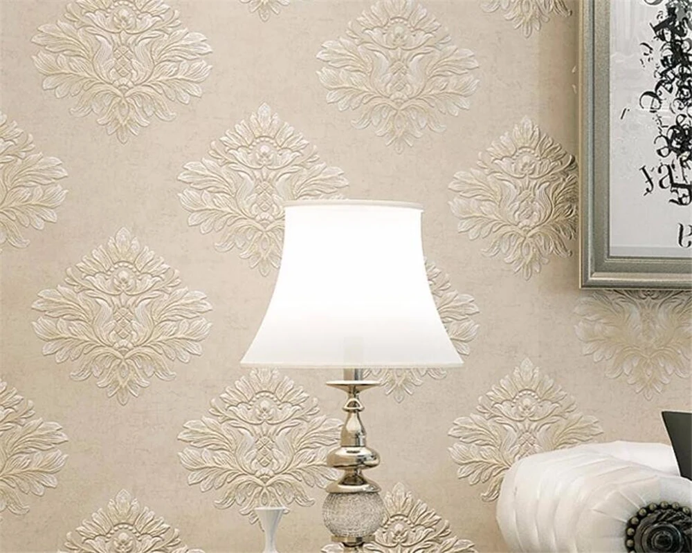 

Beibehang High - end luxury European style wallpaper Bedroom Living room TV Wallpaper 3D Damascus embossed 3D wallpaper