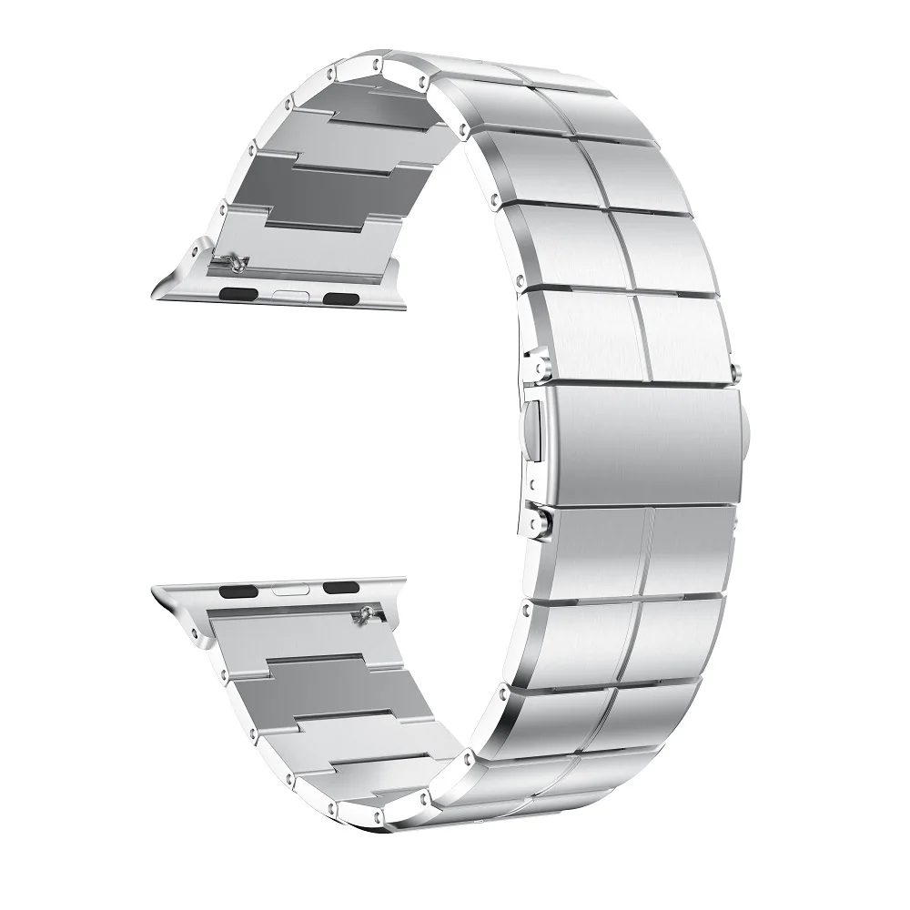 silver Ремешок для Apple Watchband 38/40 мм/42 44 мм Нержавеющая сталь металл 1 Браслет Smartwatch Band для Apple Watch Serise 1, 2, 3, 4, 5 лет - Цвет ремешка: silver