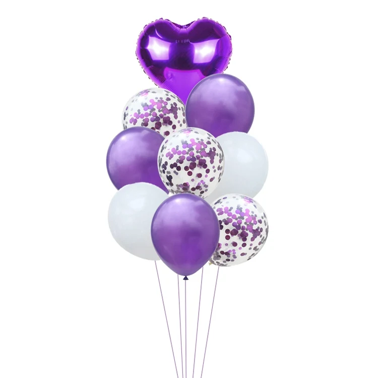 Purple LAPHIL 9 шт Синий Розовый конфетти воздушный шар Счастливые воздушные шары для дня рождения вечеринки свадебные шары из латекса детский душ Декор вечерние принадлежности - Цвет: Purple