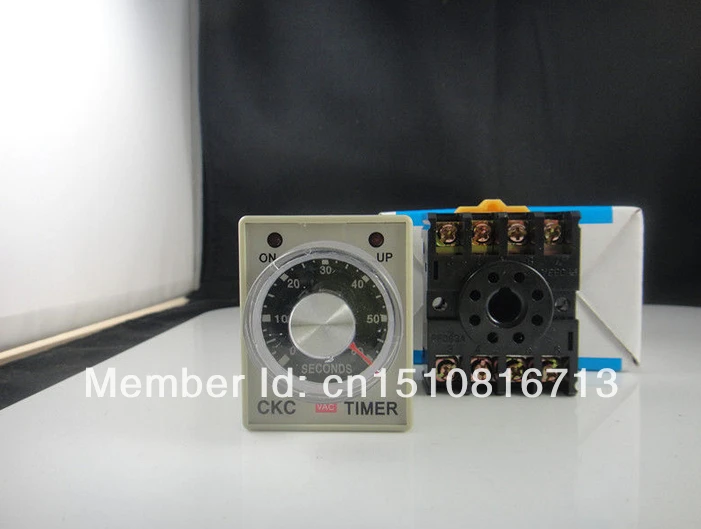 

110V Power on delay timer time relay 0-60 second & Base